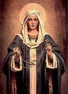 Mária adta Szent Dominiknak a rózsafüzért