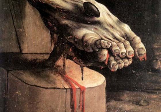 pierced feet of jesus